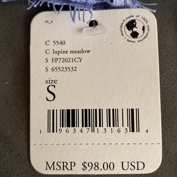 Intimately Free People Light Blue Lacy Cropped Tank Top NEW NWT - Picture 4 of 4